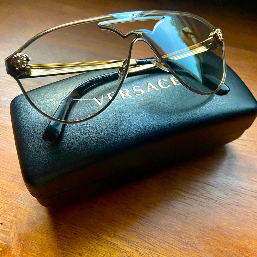 Versace Sunglasses Light Gray Mirrored Aviators